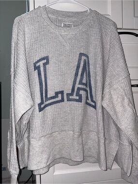 AE “This Feels Seriously Lived in” LA Waffle Knit Pullover Sweatshirt XS